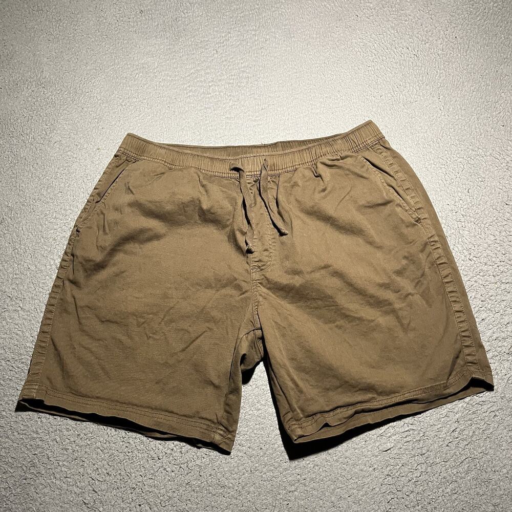 Katin Shorts Mens XX 2X Brown Elastic Waist Cotton Surf Drawstring Stretch Prep